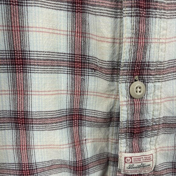 Levi Strauss Signature Womens Plaid Button Down Shirt Medium Long Sleeve Cotton - Picture 4 of 7